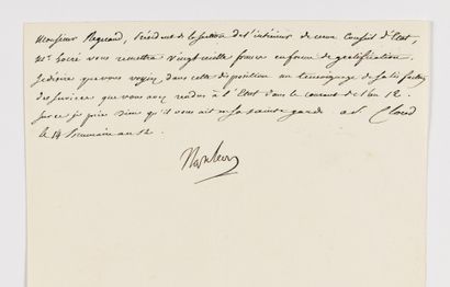  39. BONAPARTE (Napoléon). Lettre signée « Napoleon », adressée à Michel-Louis-Étienne...