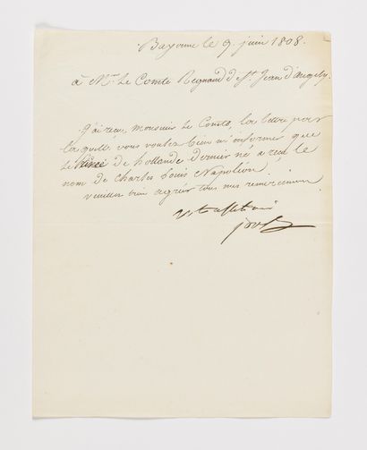 32. BONAPARTE (Joseph). Letter signed 