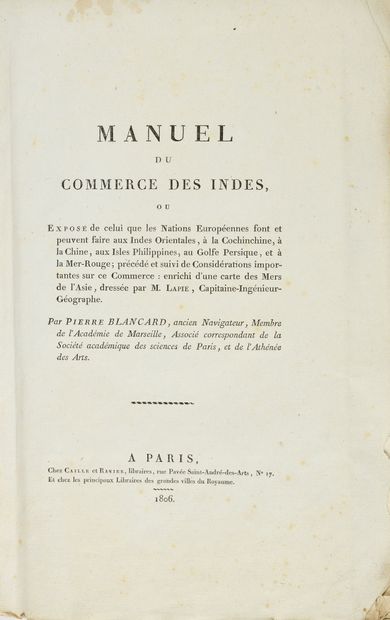 13. BLANCARD (Pierre). Manuel du commerce...