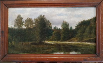 null ECOLE DU XIXème siècle 

« Paysage de bord de rivière » 

Huile sur toile

Portant...