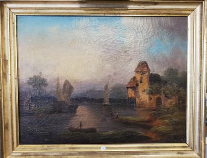 null ECOLE DU XIXEME SIECLE

Paysage romantique au bord d'un lac

Huile sur toile...