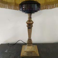 null PIED DE LAMPE à prétrole monté à l'électricité en bronze doré

Style Louis XVI...