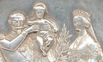 null NAPOLÉON III ET EUGÉNIE Lot de 2 médailles «BAPTÊME DU PRINCE IMPÉRIAL MDCCCLVI»...