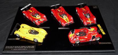 FERRARI Lot comprenant 5 miniatures Ferrari 333 SP Racing au 1/43e. Avec une plaque...