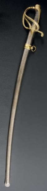 null Epée de Chevaux Légers de la Garde Royale 1814-1815. Fusée filigranée. Monture...