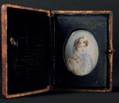 Ecole Française du XIXe siècle «Portrait de l'Impératrice Marie-Louise» Miniature...