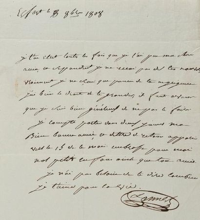 LANNES (Jean) Lettre autographe signée [à son épouse Louise Guéhéneuc]. Erfurt, 8...