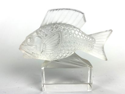 null R.LALIQUE Sculpture de poisson en cristal, H : 8 cm (minime éclat sur un co...