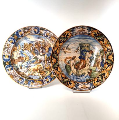 ITALY A pair of large circular earthenware...