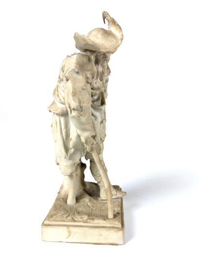 null 18th century GERMAN SCHOOL Beggar with two crutches Porcelain group Height :...