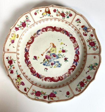 null CHINA Twelve mismatched porcelain plates (Canton, Compagnie des Indes...) 19th...