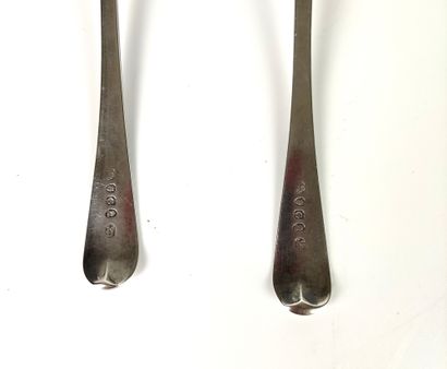 null TWO silver chased TABLE SPoons Goldsmiths Peter, Ann and William Bateman London,...