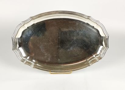 null OVAL PLAT in silver with filleted outline Minerva mark Master Goldsmith PUIFORCAT...