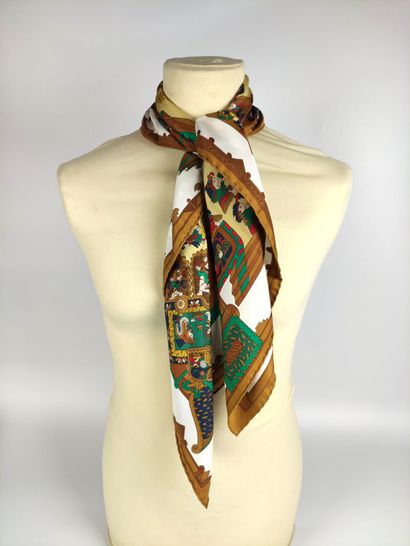 null HERMES Silk scarf "Astres et Soleils" stains, folds