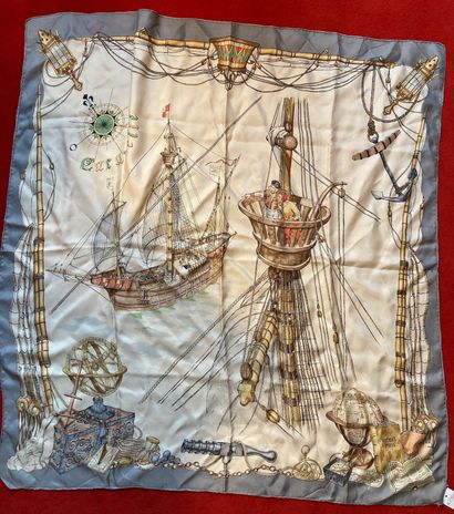 HERMES Printed silk scarf, titled 