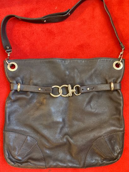 SONIA RYKIEL Brown leather satchel 37 x 35...