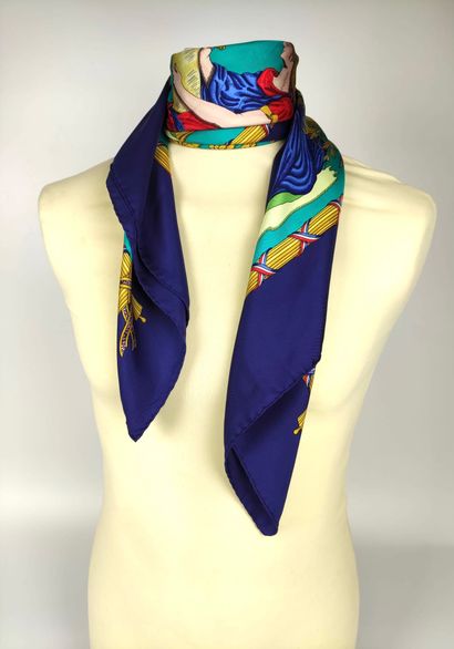 null HERMES Silk scarf model "Liberté, Egalité, Fraternité" Box. Very good condi...