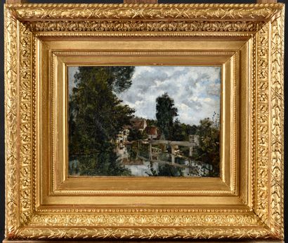 null Charles-Jean-Louis COUTRY (1846-1897) Moret sur Loing Oil on canvas Signed and...