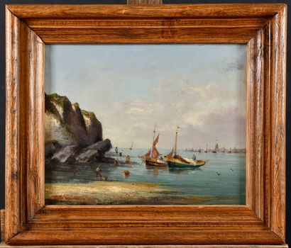 null Pierre Julien GILBERT (1783-1860) Seaside Oil on canvas Signed lower right 33...