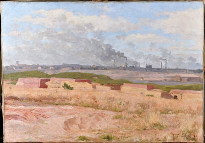 null FRANÇOIS FORICHON (1865-1952) Industrial landscape in Auvergne Oil on canvas...