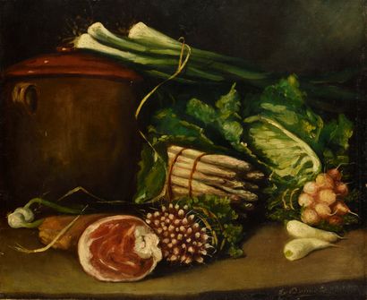ECOLE TO 1900 Still life with cabbage and...