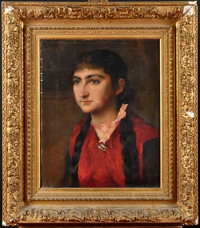 null Paul Alexandre LEROY (1860-1942) Portrait de Mademoiselle Anais Huile sur toile...