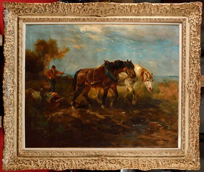 Henry SCHOUTEN (1857/64-1927) Horses in the...