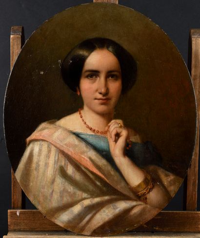 CAMILLE CHAZAL (1825 - 1875) Portrait de...
