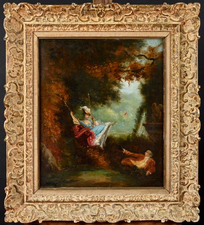 null Marie Abraham ROSALBIN DE BUNCEY (1833-1891) Scène galante Oil on canvas Signed...