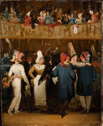 FRENCH ECOLE c. 1850 Scène de bal costumé...
