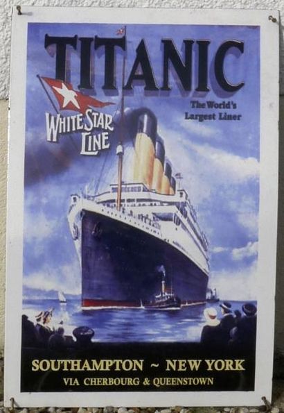 Plaque emailllée Titanic, 60 x 41 cm
