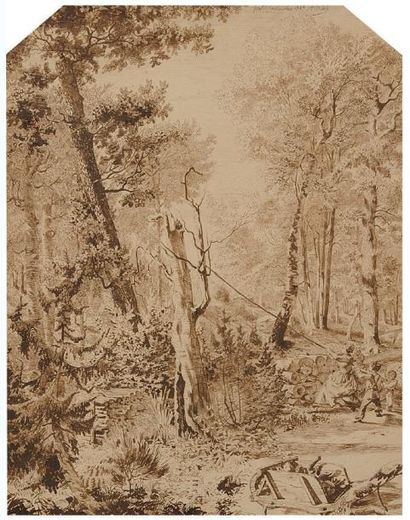 Alphonse Gabriel VALLOT (Actif au milieu du XIXème siècle) Forêt de Fontainebleau...