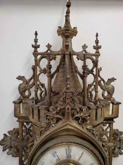 null Gilded, openwork, carved and sculpted bronze wall lamp decorated with eagles,...