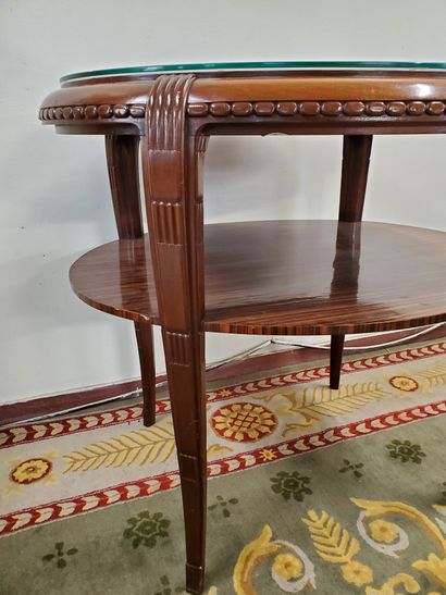 null Rosewood and mahogany veneer DESSERTE TABLE 

Glass top

Art nouveau 

BE 

H...