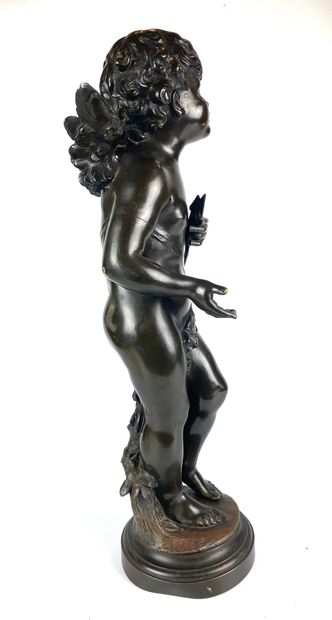 null Dans le goût d'Auguste MOREAU (1834-1917) Sculpture en bronze à patine brune...