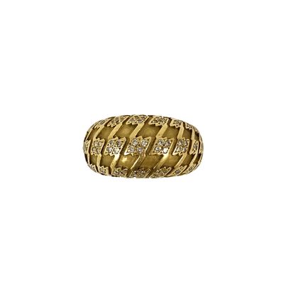 null "DIOR ""Poulette"" ring with a houndstooth design enhanced with brilliant-cut...