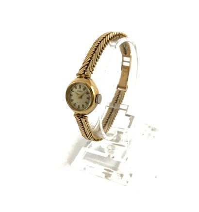 null ESKA MONTRE round dial, baton index, wheat ear mesh. Mechanical movement with...
