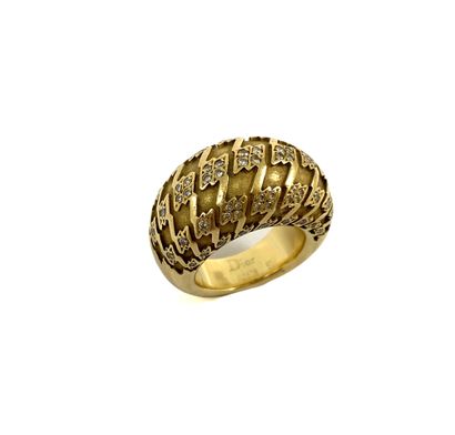 null "DIOR ""Poulette"" ring with a houndstooth design enhanced with brilliant-cut...