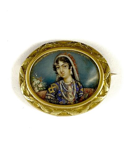 BRACKET decorated with a painting of a woman...