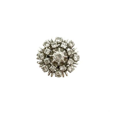 null RING holding a central brilliant-cut diamond weighing approximately 0.33 carat...