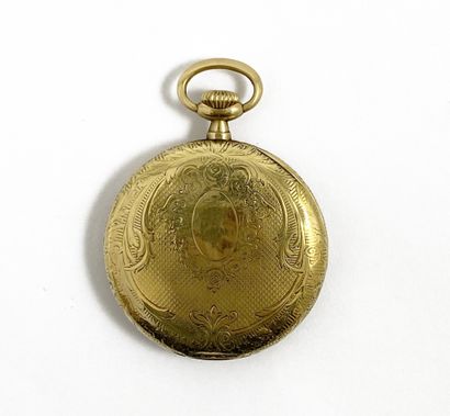  WATCH OF GOUSSET decorated with a drawing of interlacing. Gilded back, seconds at...
