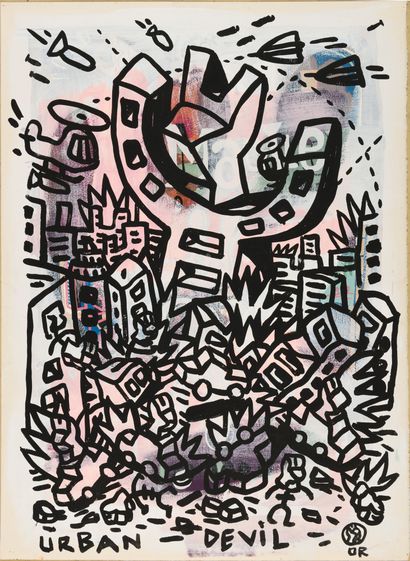 null "SPEEDY GRAPHITO (Born 1961) Urban Devil 2004 Acrylic on paper Signed "OR" (Olivier...