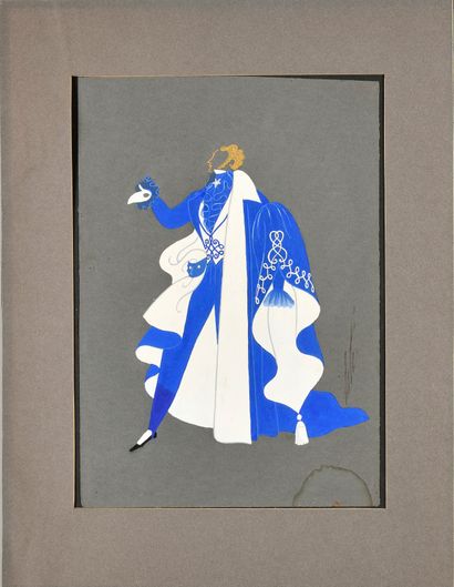 null ROMAIN DE TIRTOFF dit ERTÉ (1892-1990) La Traviatta Gouache on paper pasted...