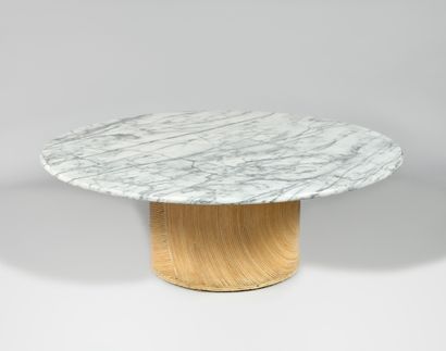 WORK OF THE 1980S Low table with circular...