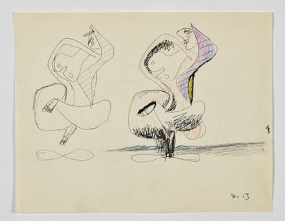 null CHARLES-EDOUARD JEANNERET dit LE CORBUSIER (1887-1965) Etudes pour Femme dansant...