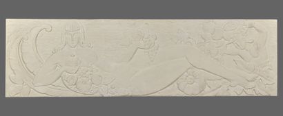  GEORGES ARTEMOFF (1892-1965), Attributed to Rectangular bas-relief in white stucco...
