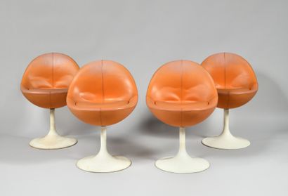 null BÖRJE JOHANSON (XXth) JOHANSON DESIGN Editor Model "Venus" Suite of eight swivel...