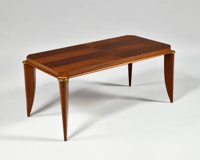 MAURICE JALLOT (1900-1971) , In the taste of Low table in mahogany with rectangular...