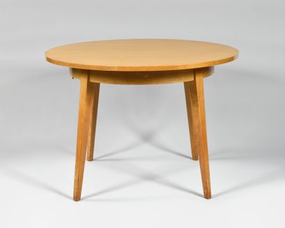 null JOSEPH-ANDRE MOTTE (1925-2013), Attributed to Ash and ash veneer dining table...