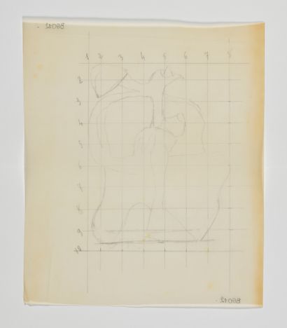 null CHARLES-EDOUARD JEANNERET dit LE CORBUSIER (1887-1965) Etude de sculpture Graphite...